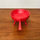 Mid-Century Modern Red Tripod Bowl in Wood from Paavo Asikainen, Finland, 1960s