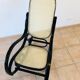 Rocking-chair vintage en bois courbé et cannage 1960