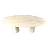 Vintage oval travertine dining table, 1970s