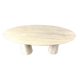 Table à manger ovale vintage en travertin, 1970