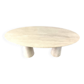 Vintage oval travertine dining table, 1970s
