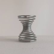 Set of 5 vintage postmodern egg cups with spiral decoration in Memphis style.
