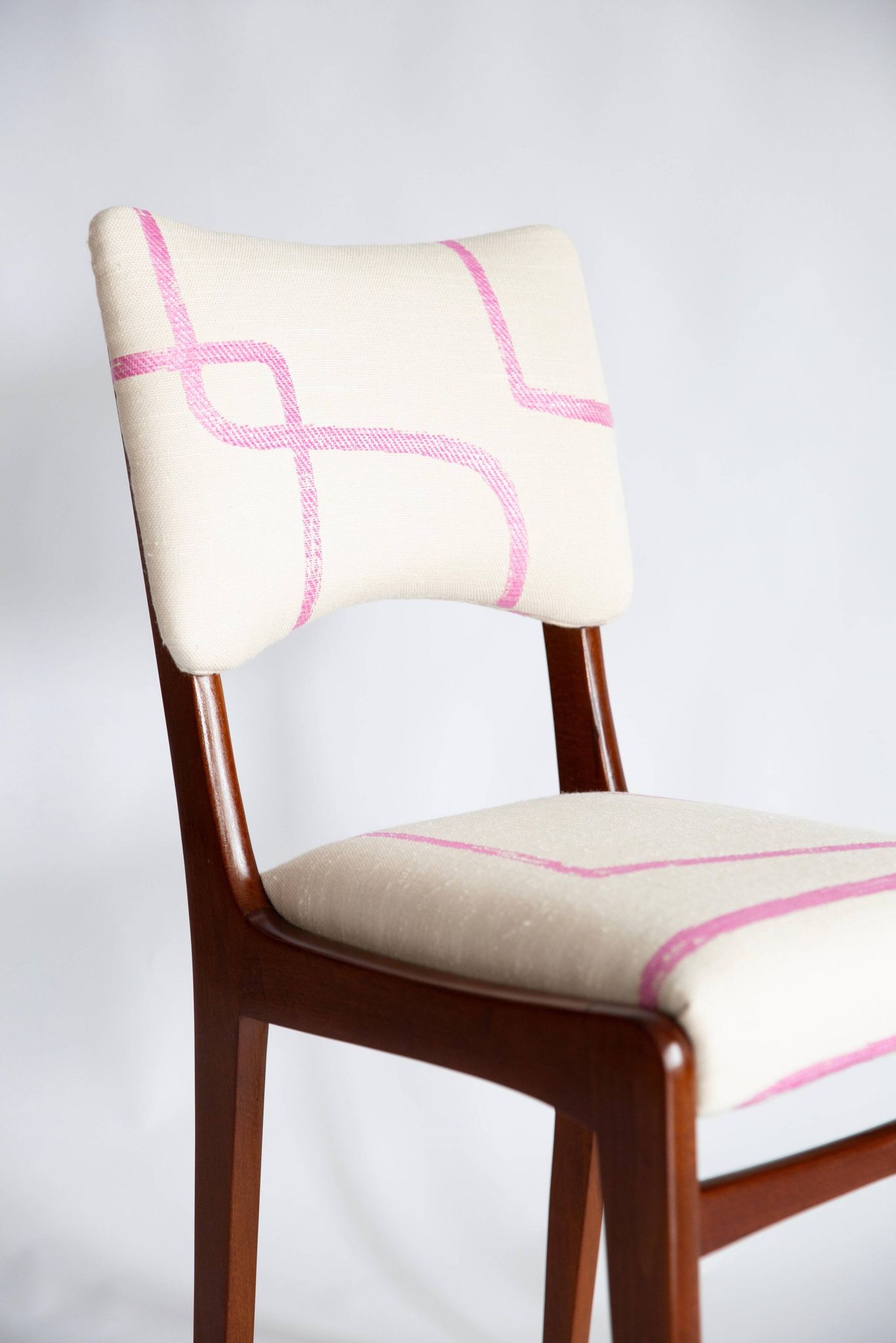 Mid-century chair, Kafkaesque Walk Jacquard, Rajmund Halas, Poland, 1960s