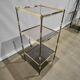 Vintage 'gold' shelf / freestanding shelf with smoked glass