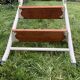 Vintage stepladder in Formica, wood and chromed metal