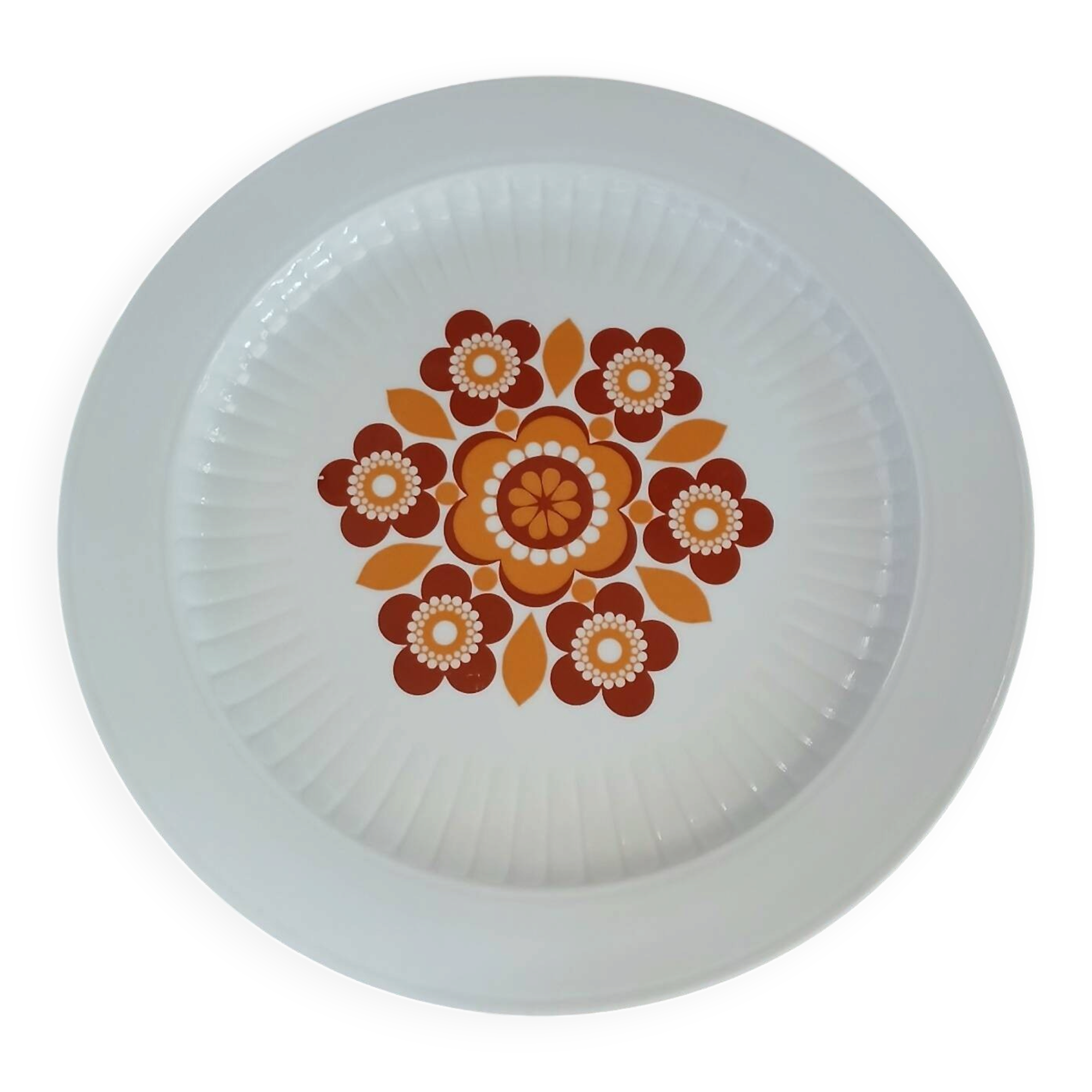 Plat ancien aux motifs années 70