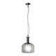 Suspension vintage en métal chromé et verre, Italie, années 1970