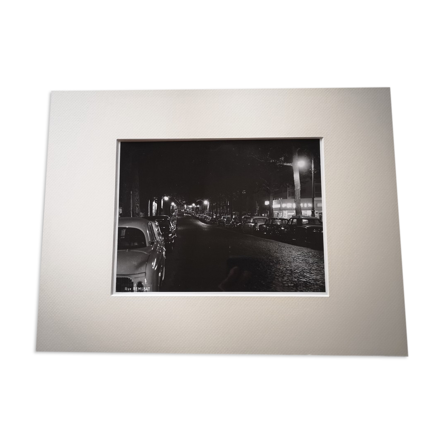 Photograph 18x24cm - Old black and white silver print - Rue Rémusat - 1950s-1960s