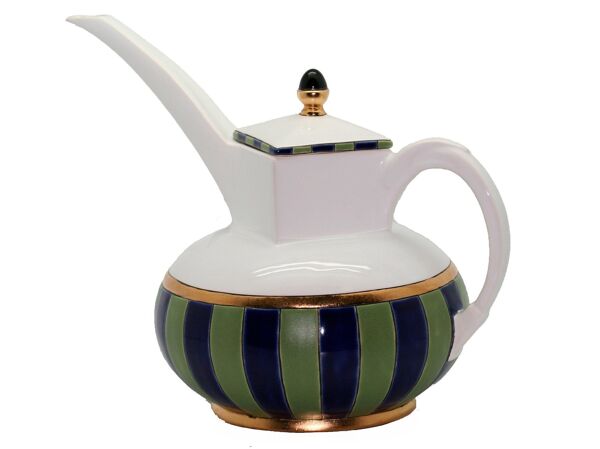 Verseuse en porcelaine à décor émaillé Hilton Mc connico pour Longwy