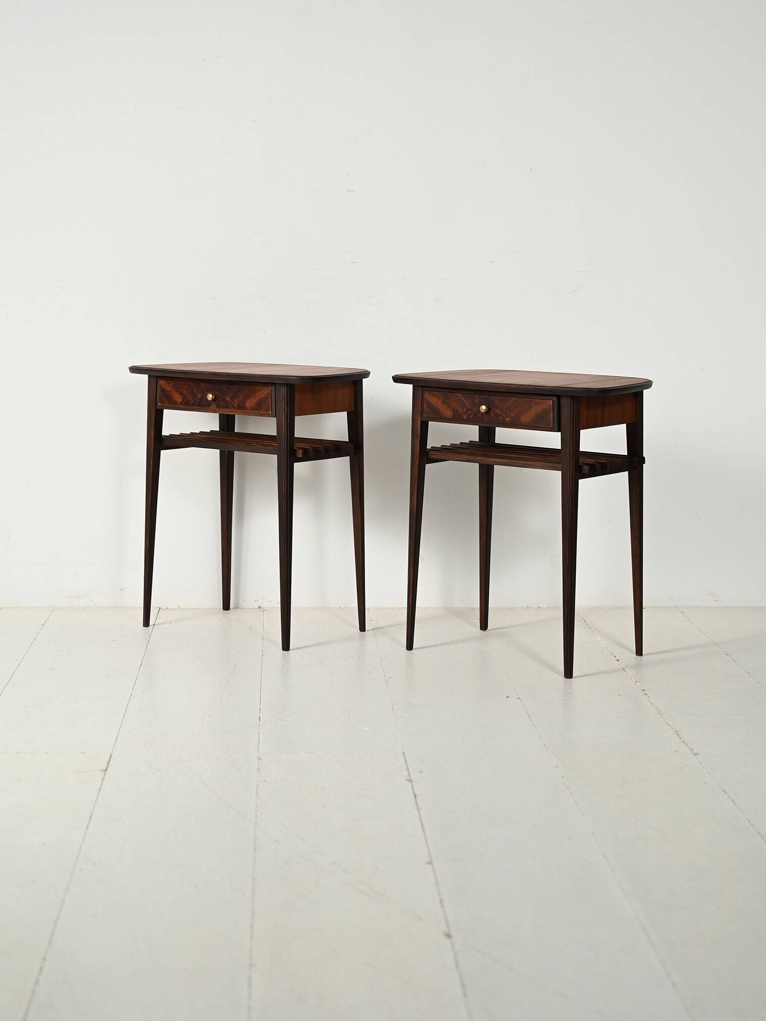 Pair of Scandinavian Mahogany Nightstands, 1950s