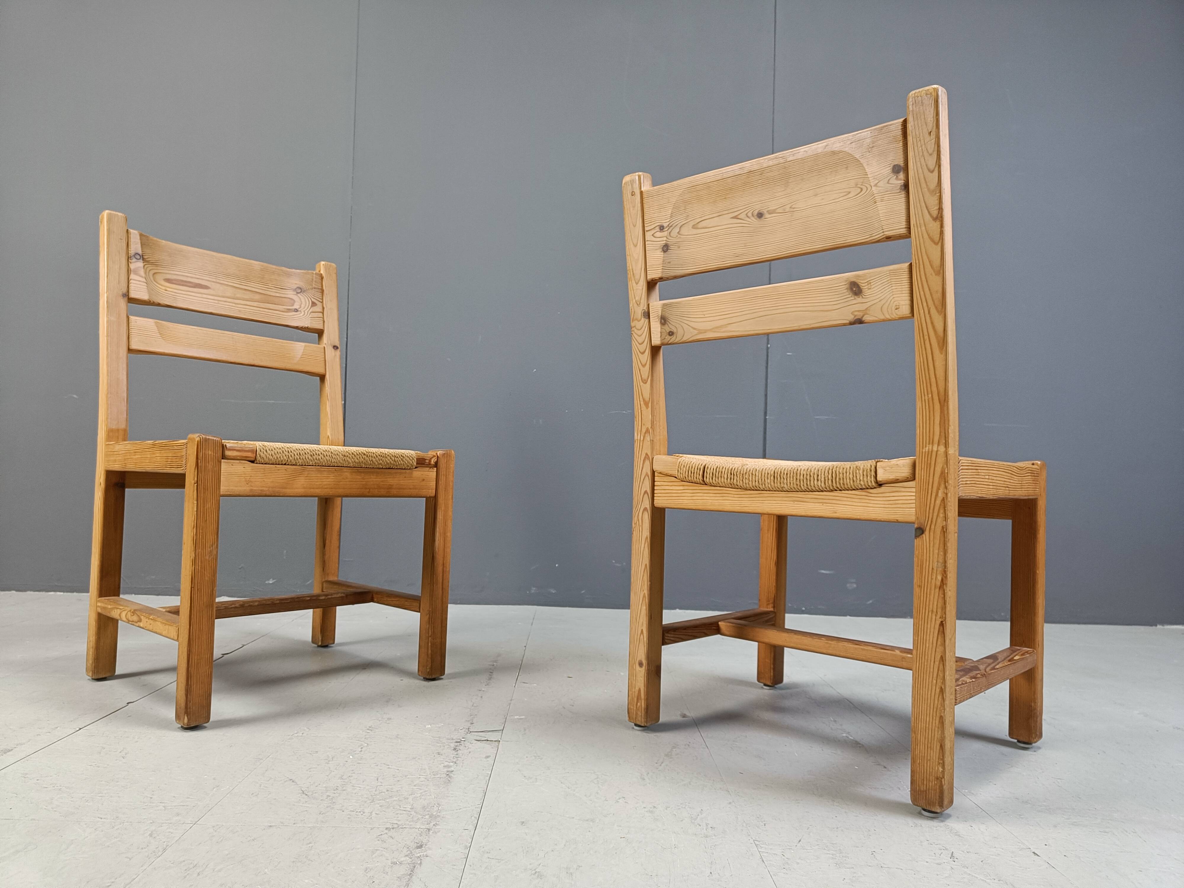 Set of 5 pine wood chairs by GM Mobler, 1960s