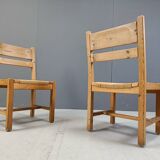Set of 5 pine wood chairs by GM Mobler, 1960s
