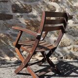 3 wooden garden chairs 40s