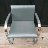 Gray skai chrome design armchair