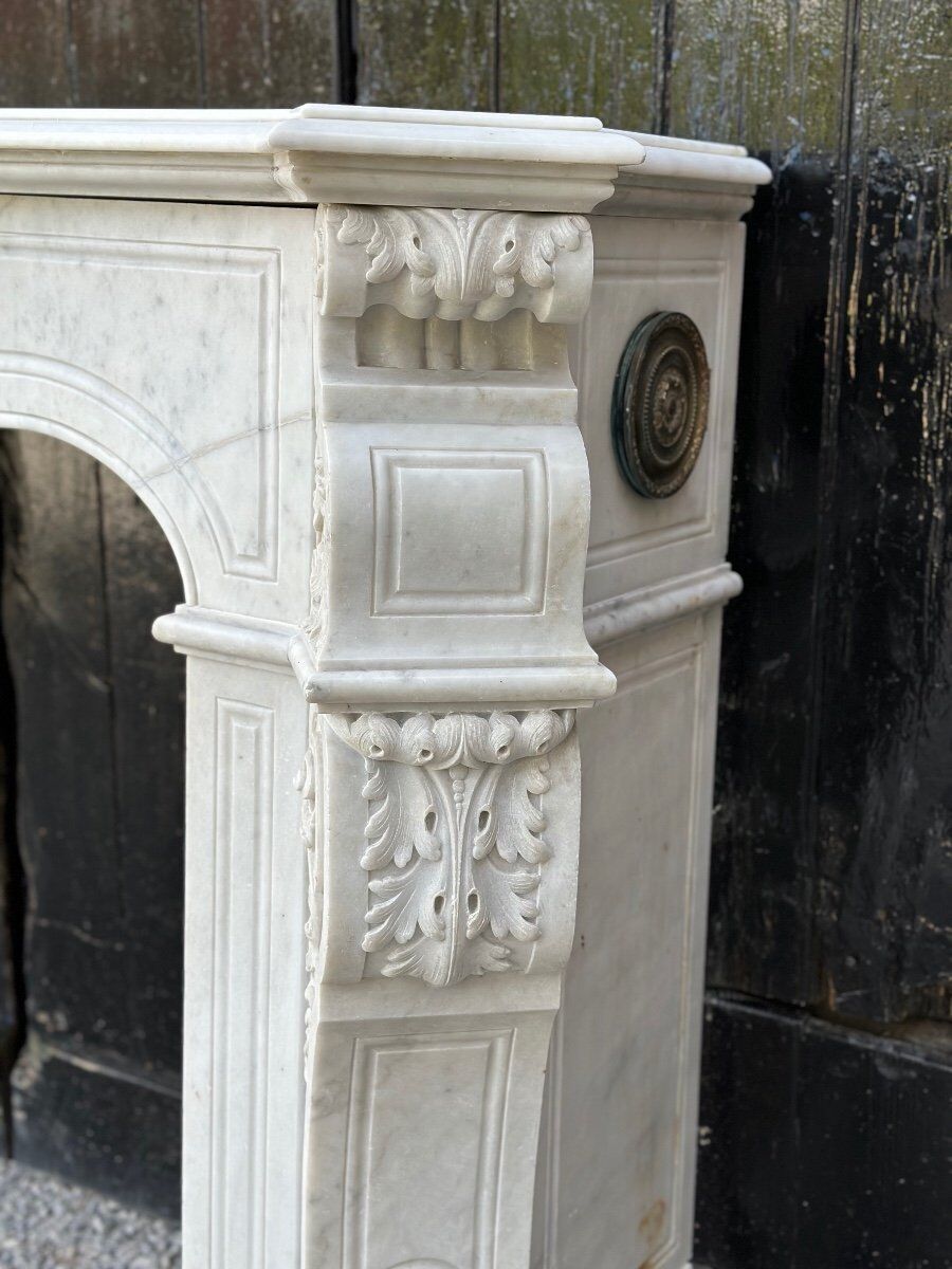 Napoleon III fireplace in Carrara marble, circa 1880
