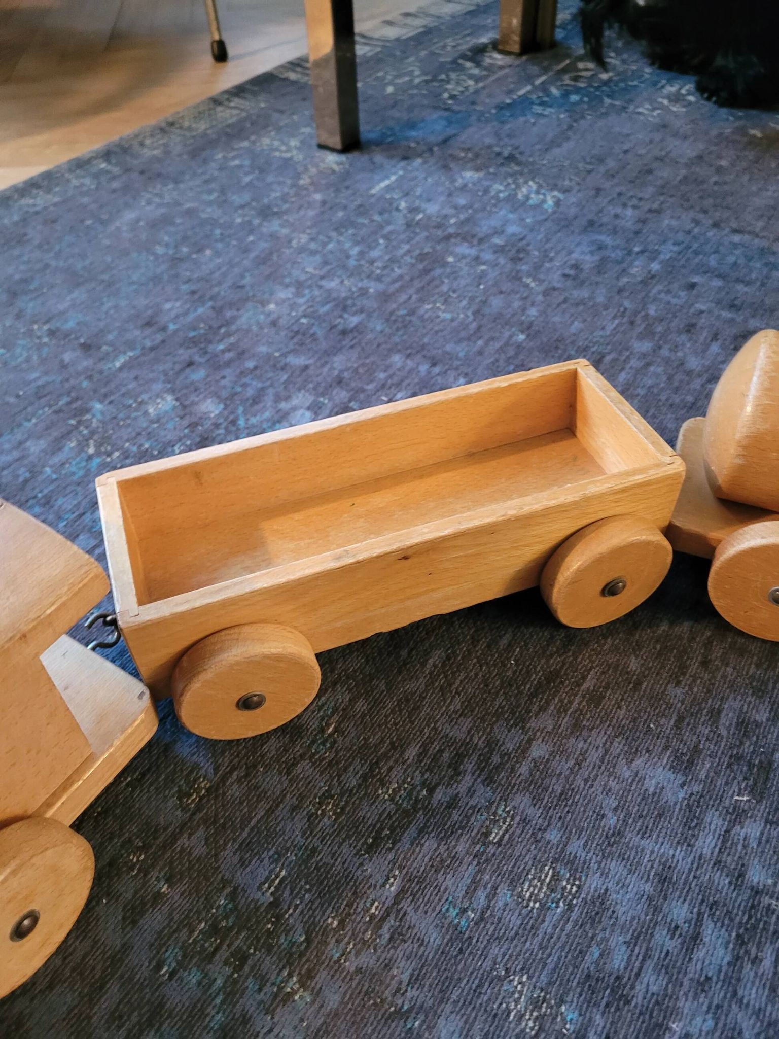 Train en bois ancien - jouet en hêtre