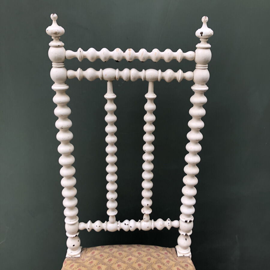 Old chair XIXth white wood