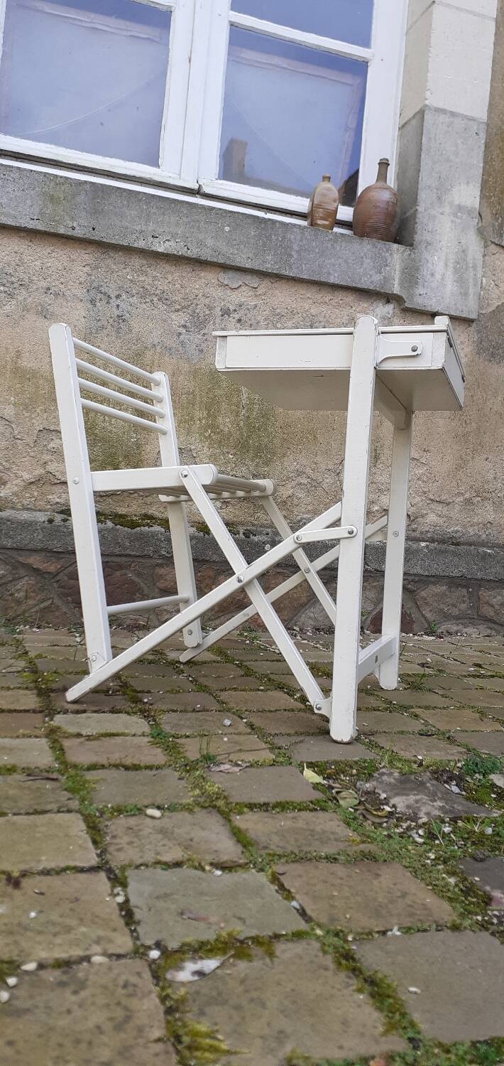 Vintage folding children's desk in lacquered wood from the 70s