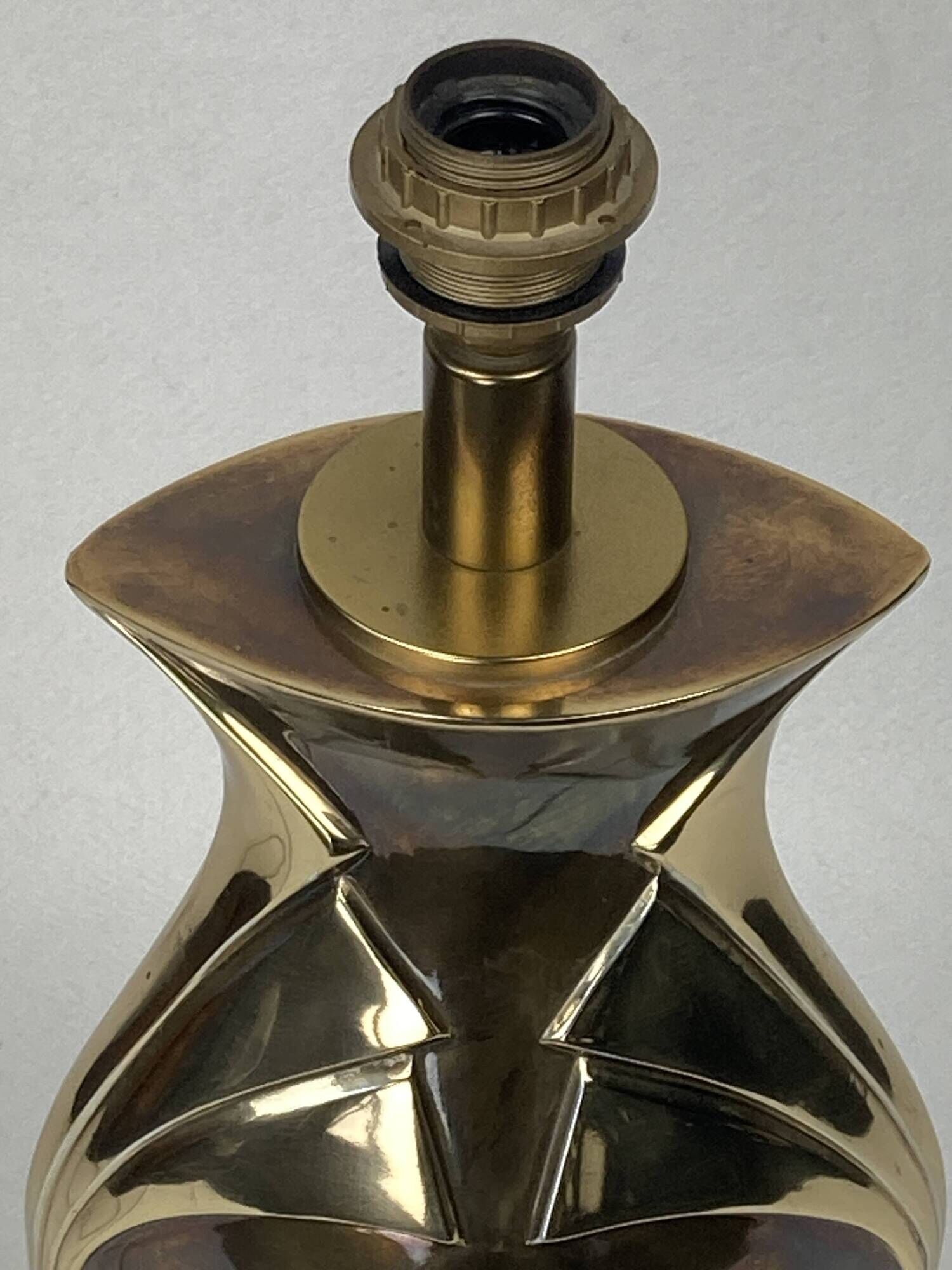 Hollywood Regency art nouveau revival brass table lamp, Dutch 1970s
