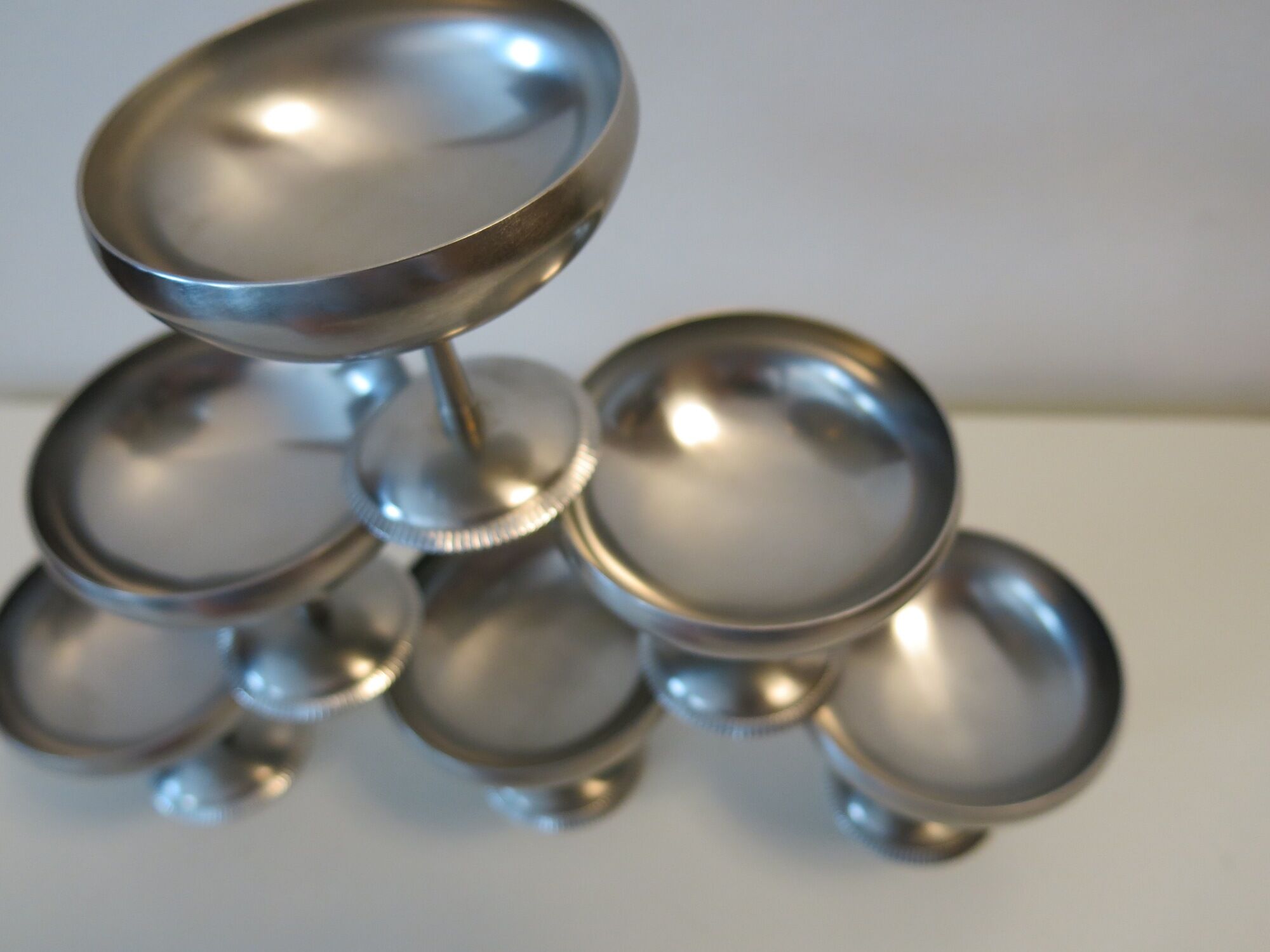 Set of six stainless steel ice cups from Letang-Rémy