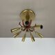 Brass Italian Stilnovo Style Theatre Ceiling Light Flush Mount, Italy, 1950