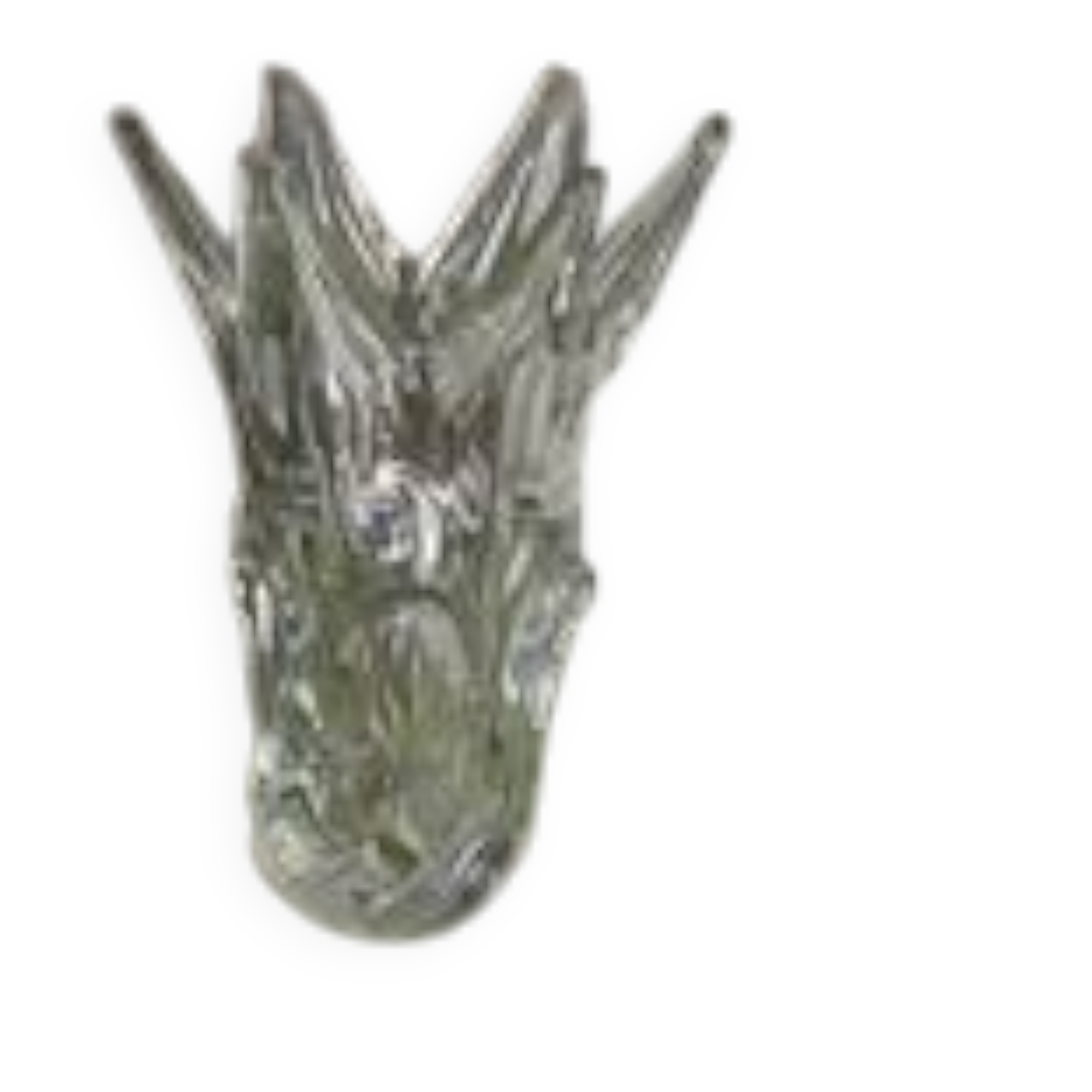 Old large giraffe vase with spikes, crystal, VANNES, Art Deco design, 35 cm.