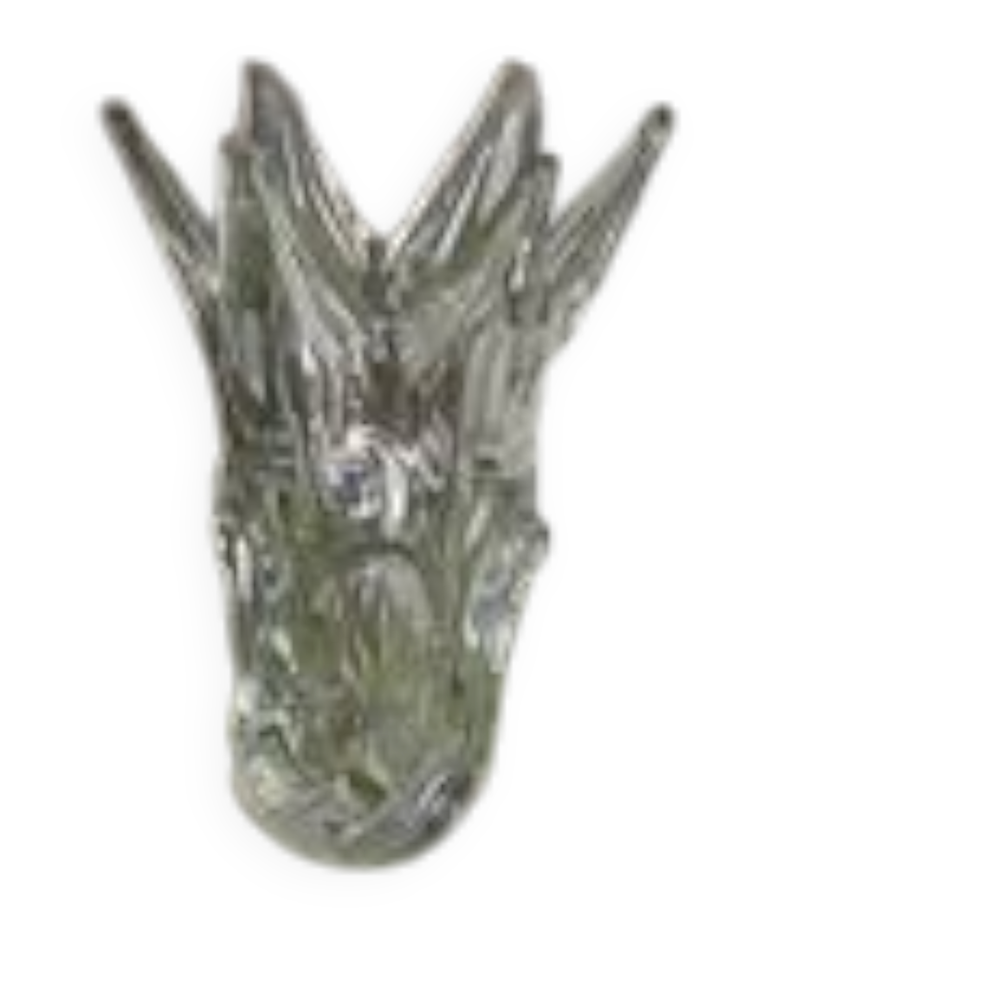 Old large giraffe vase with spikes, crystal, VANNES, Art Deco design, 35 cm.