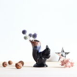 Soliflore squirrel vase in black flamed sandstone