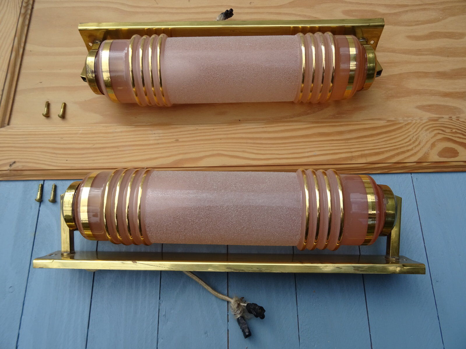 Pair of art deco wall appliques