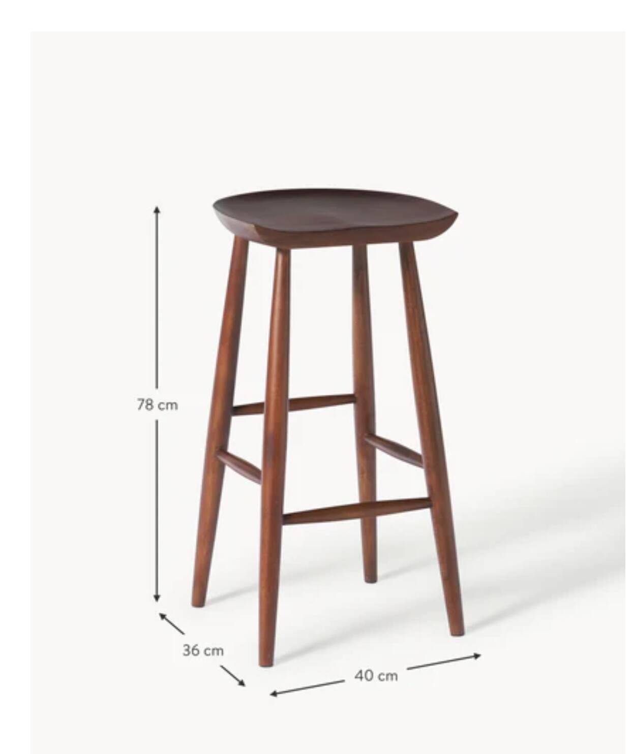 Tabouret  wabi sabi en bois massif