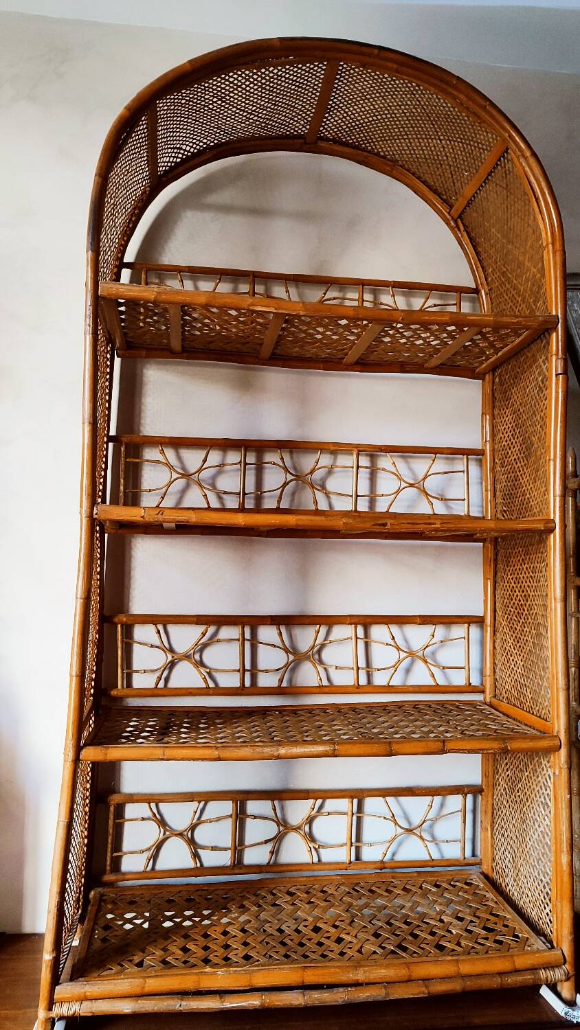 Rattan bookcase