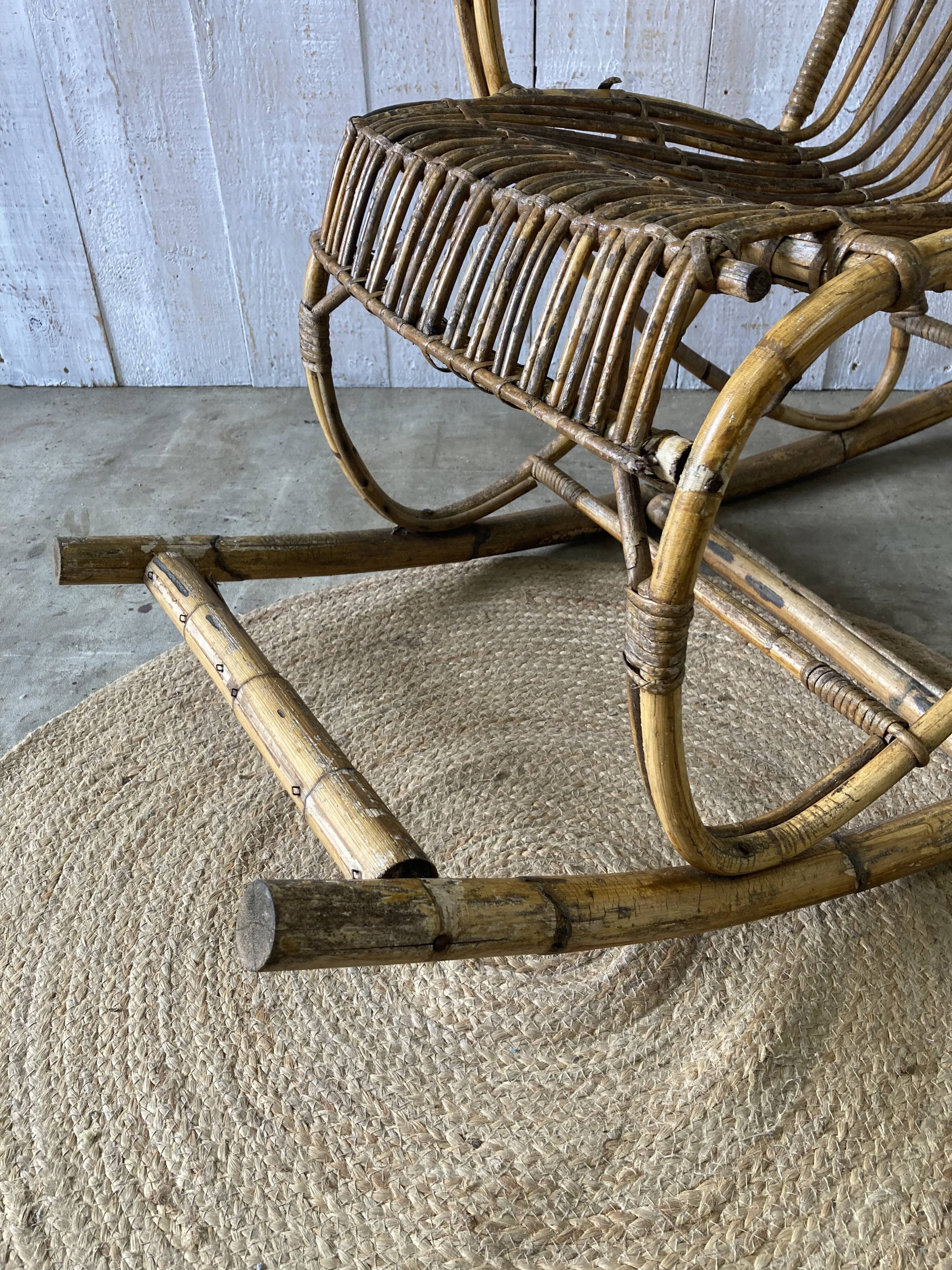 Vintage rattan rocking chair