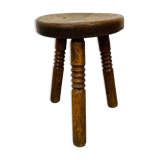 Brutalist tripod stool solid wood