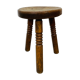 Tabouret tripode brutaliste bois massif