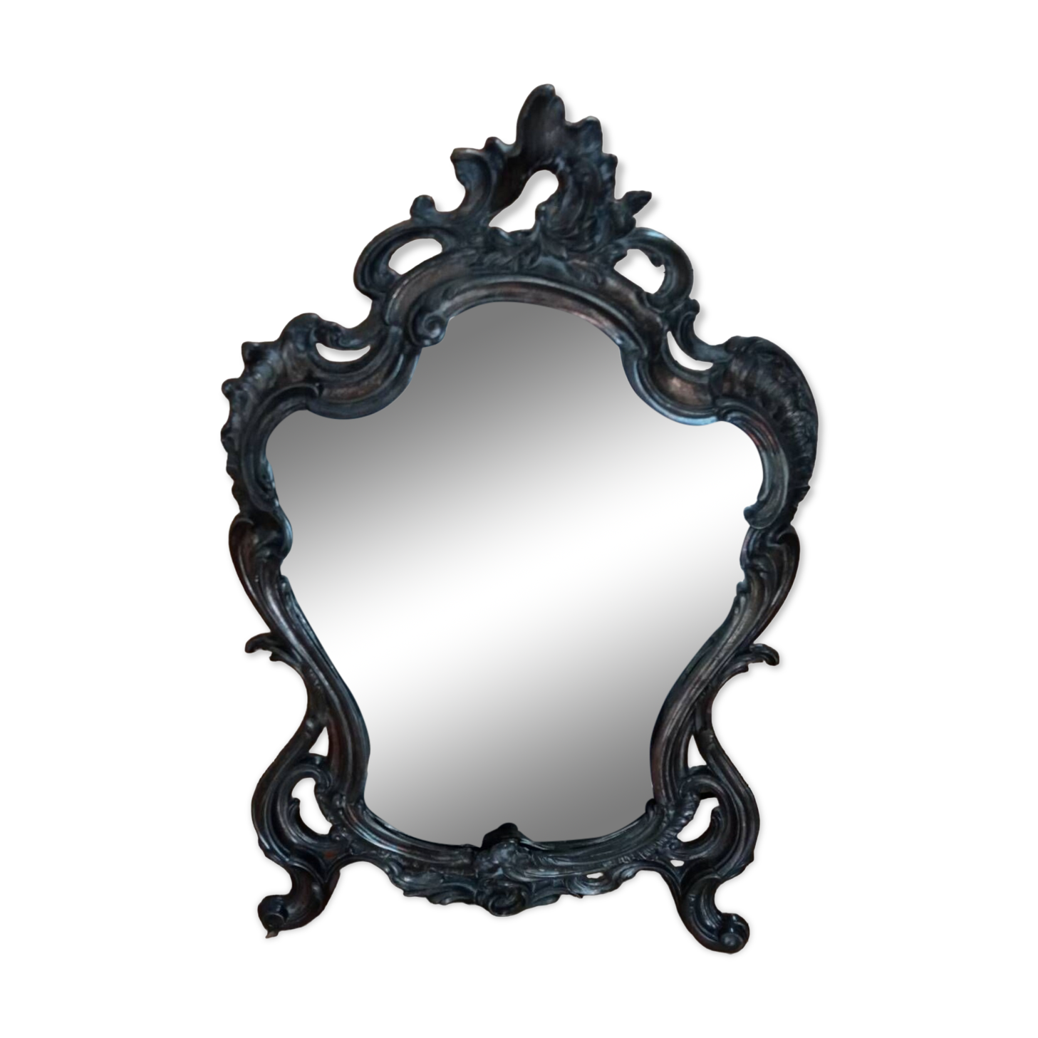 Old standing mirror, silvered bronze