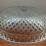 Pair of chiseled glass suspension ceiling lights