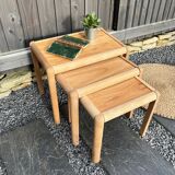 3 vintage nesting coffee tables