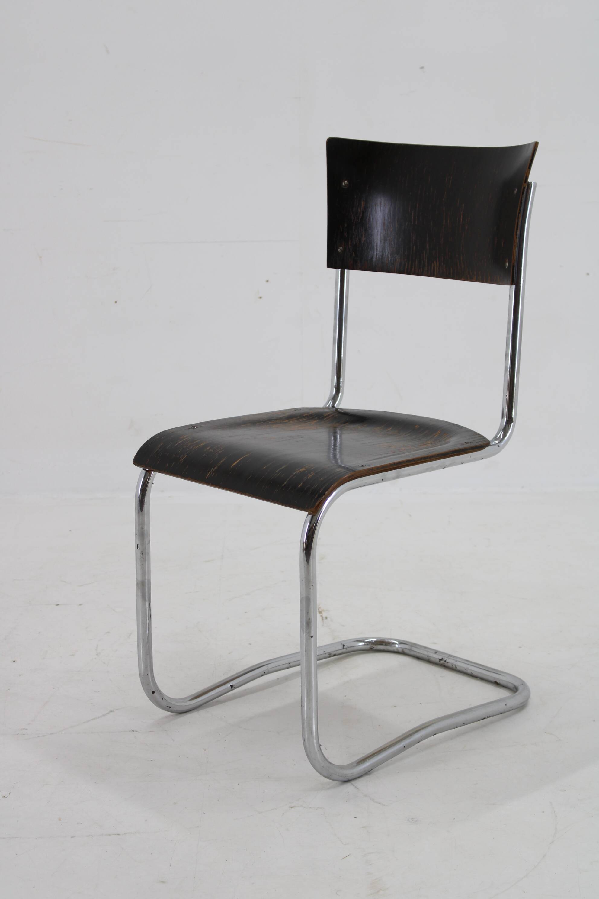 1930s Bauhaus Tubular Chair by Robert Slezak , Czechoslovakia