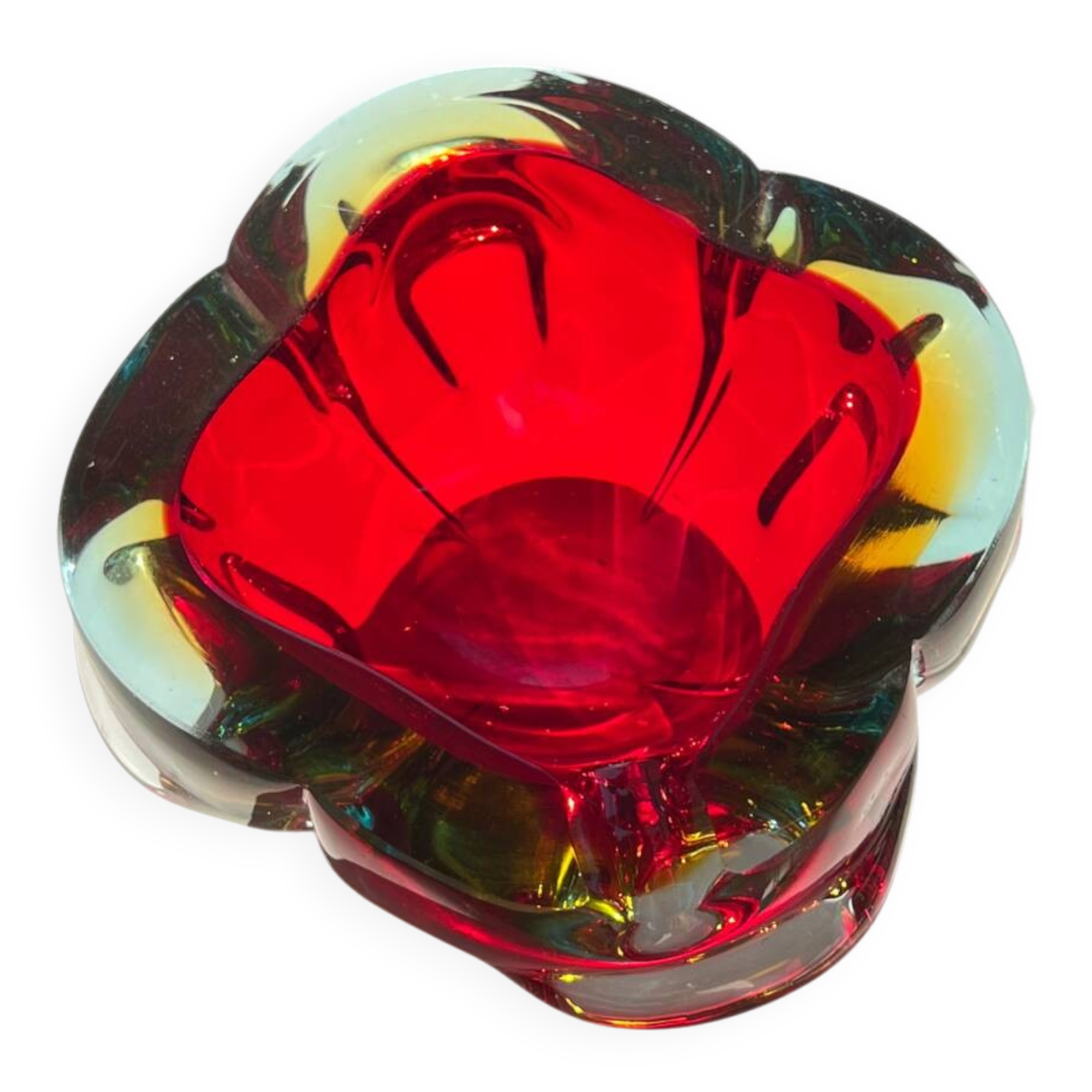 Large Murano glass ashtray / ashtray Sommerso