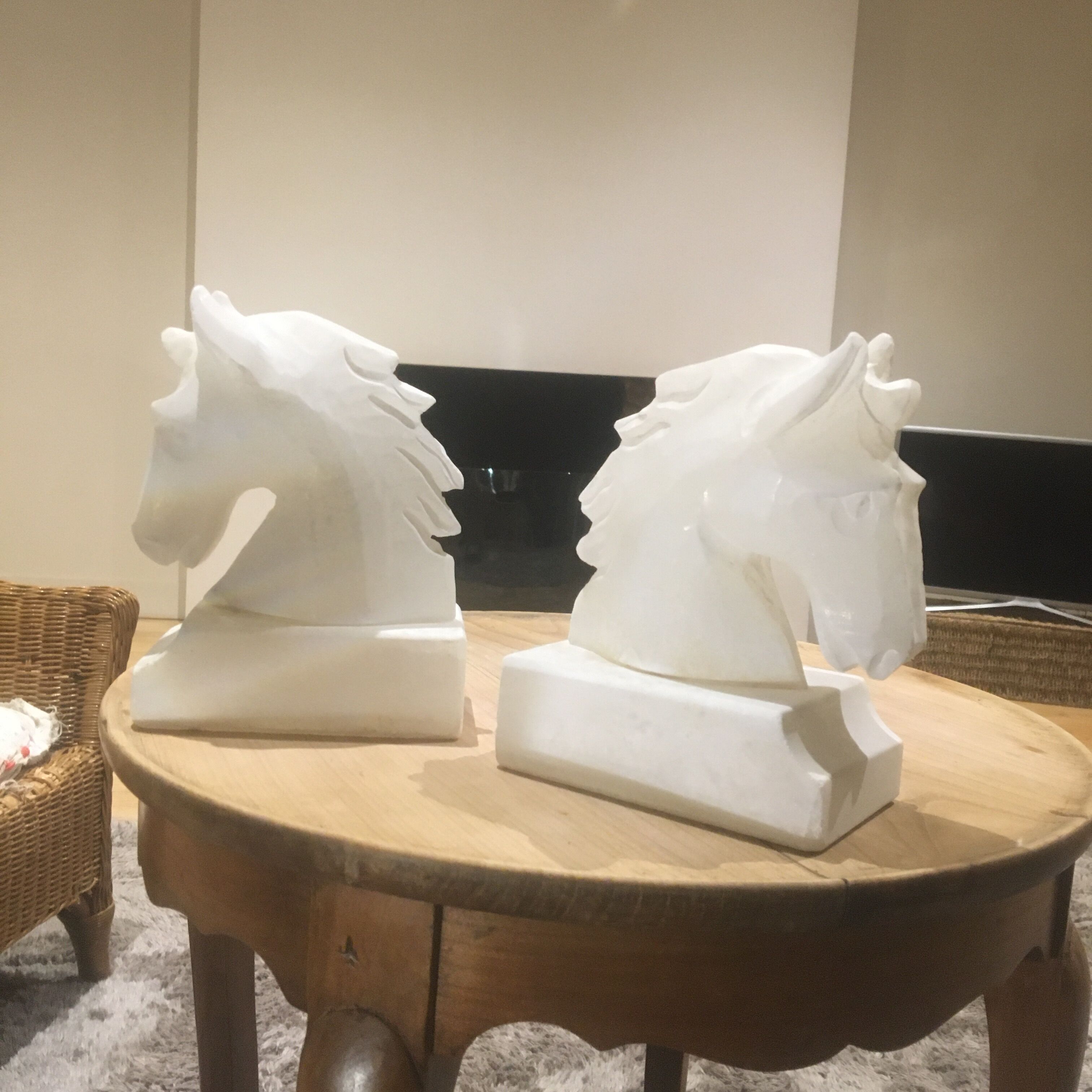 Pair of alabaster bookends