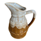 Old pichet revol barrel shape flamed ceramic 1 litre vintage #e