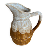 Pichet ancien revol forme tonneau céramique flammée 1 litre vintage #e
