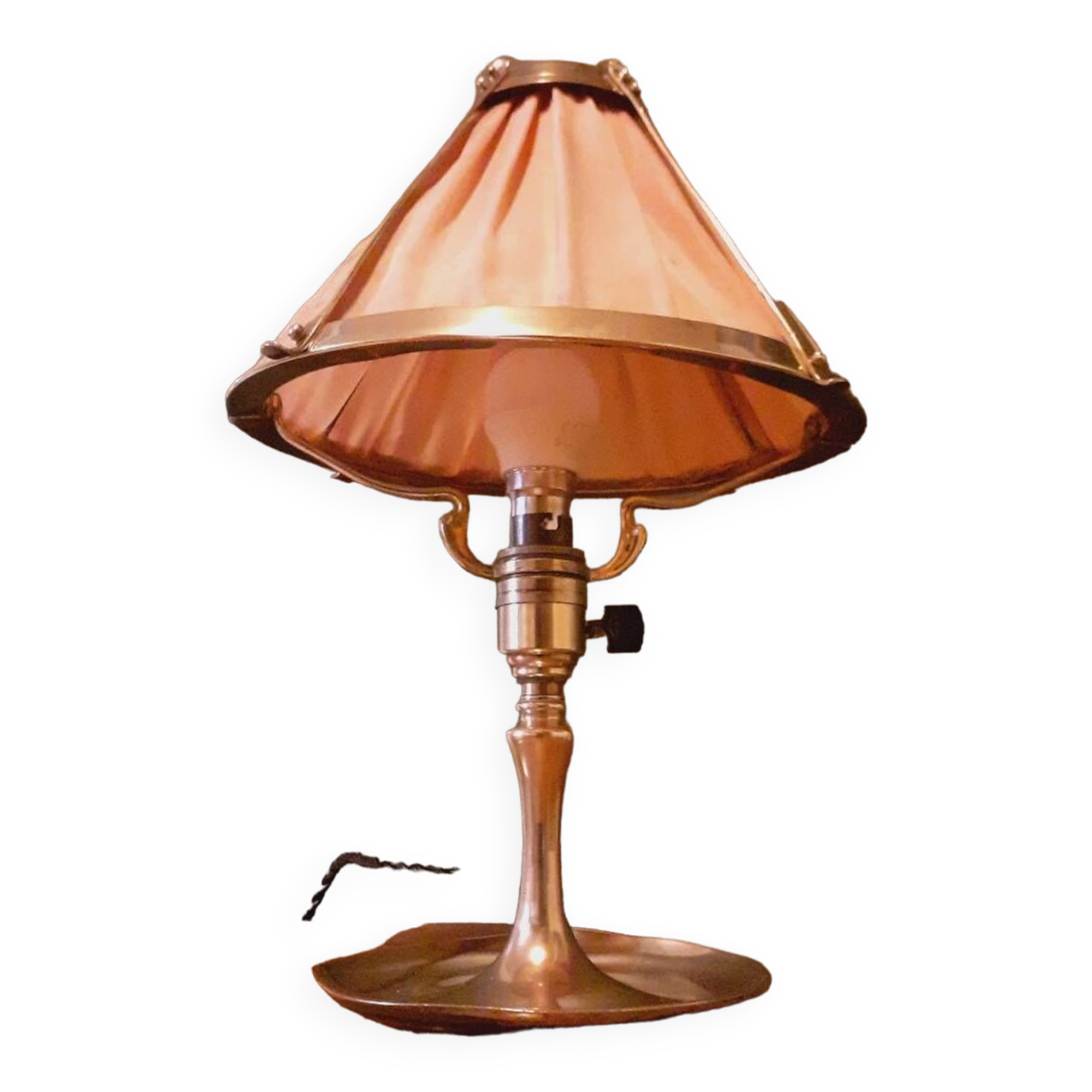 Lamp, Art Nouveau pocket, bronze noodle