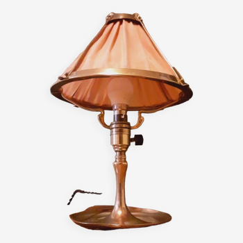 Lampe, vide poche Art Nouveau, nouille en bronze