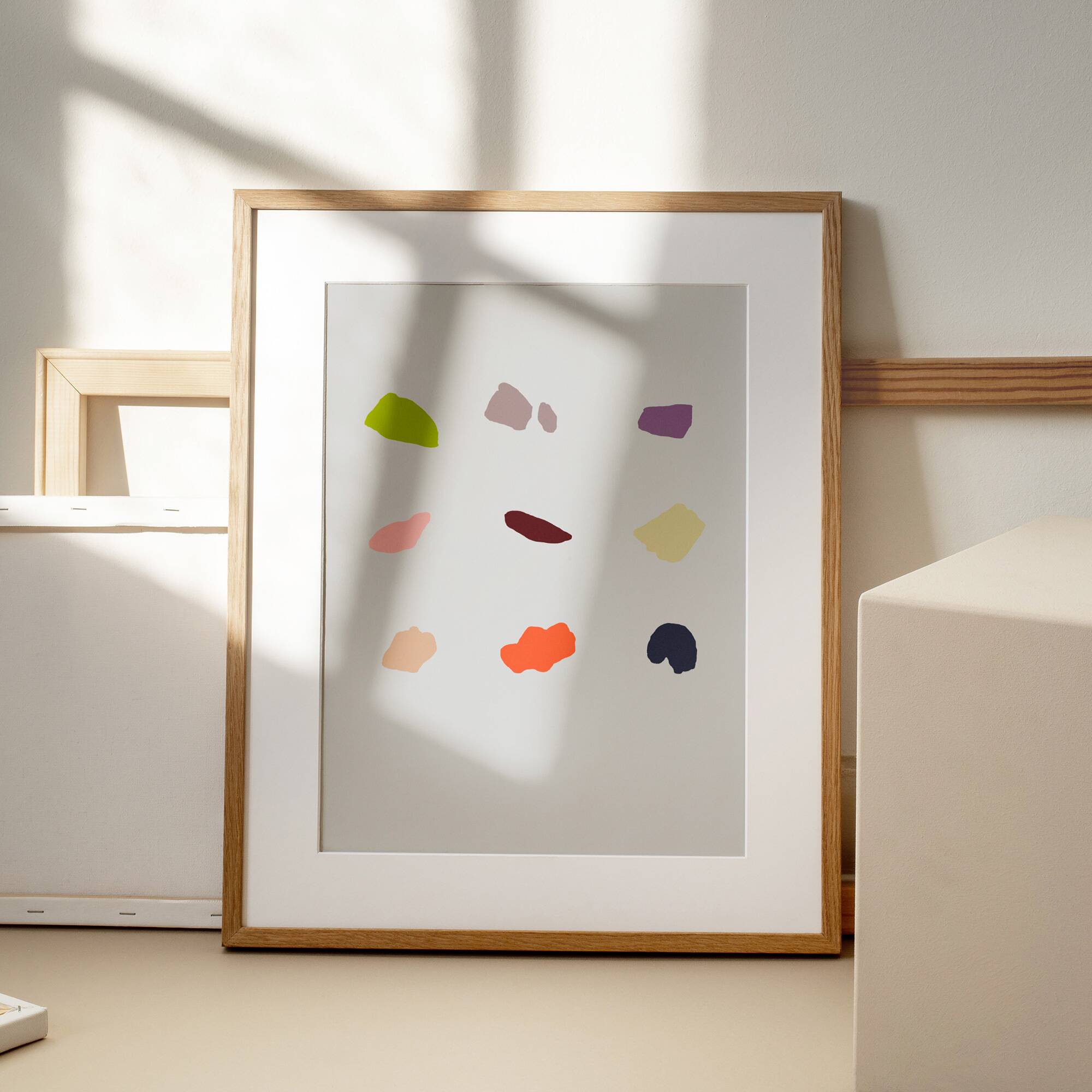 Abstract pebbles giclee print 50x70 cm
