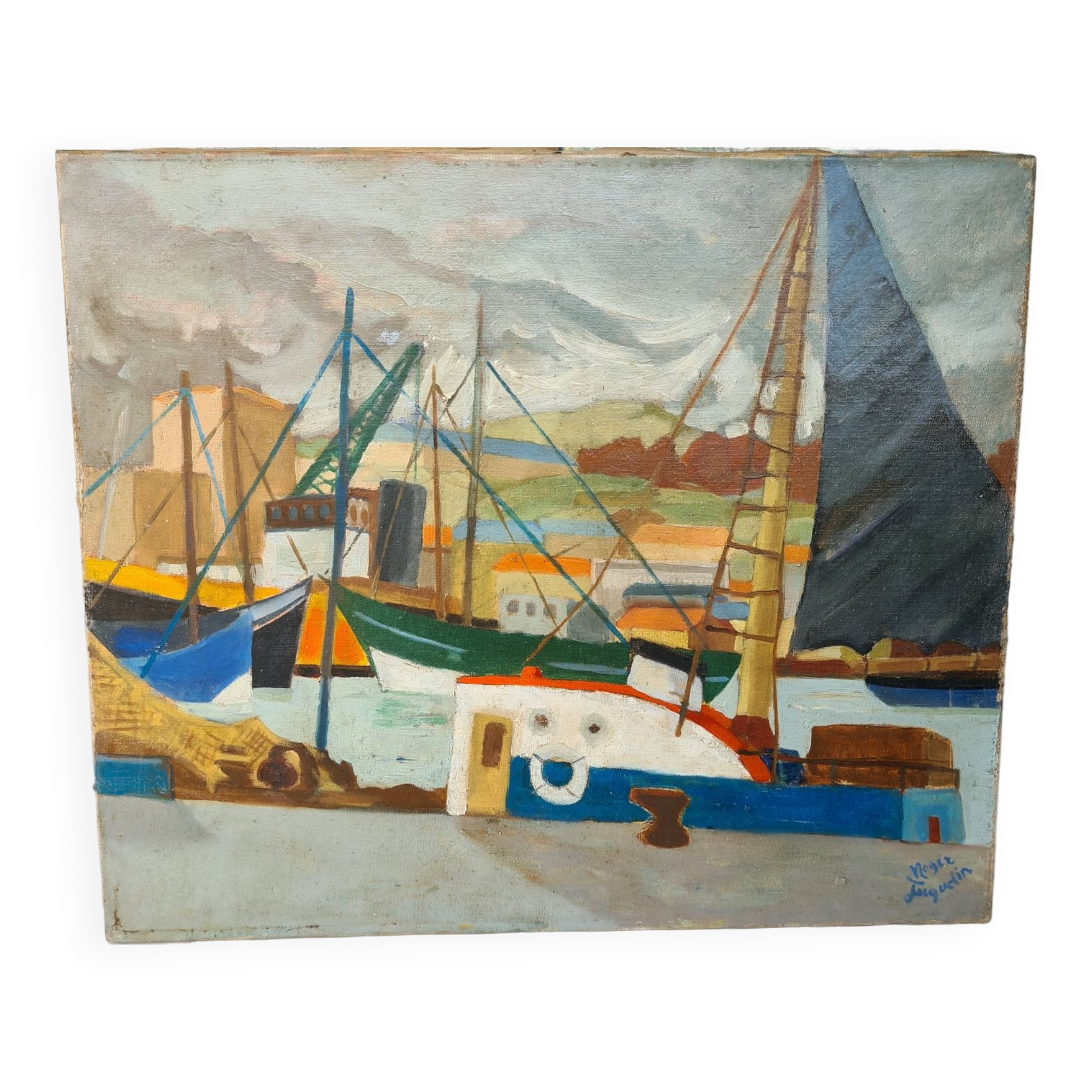 Marine painting signed Roger Jacquelin (1927/2008)