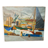 Marine painting signed Roger Jacquelin (1927/2008)