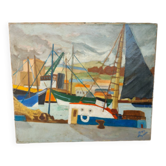 Tableau Marine signé Roger Jacquelin (1927/2008)