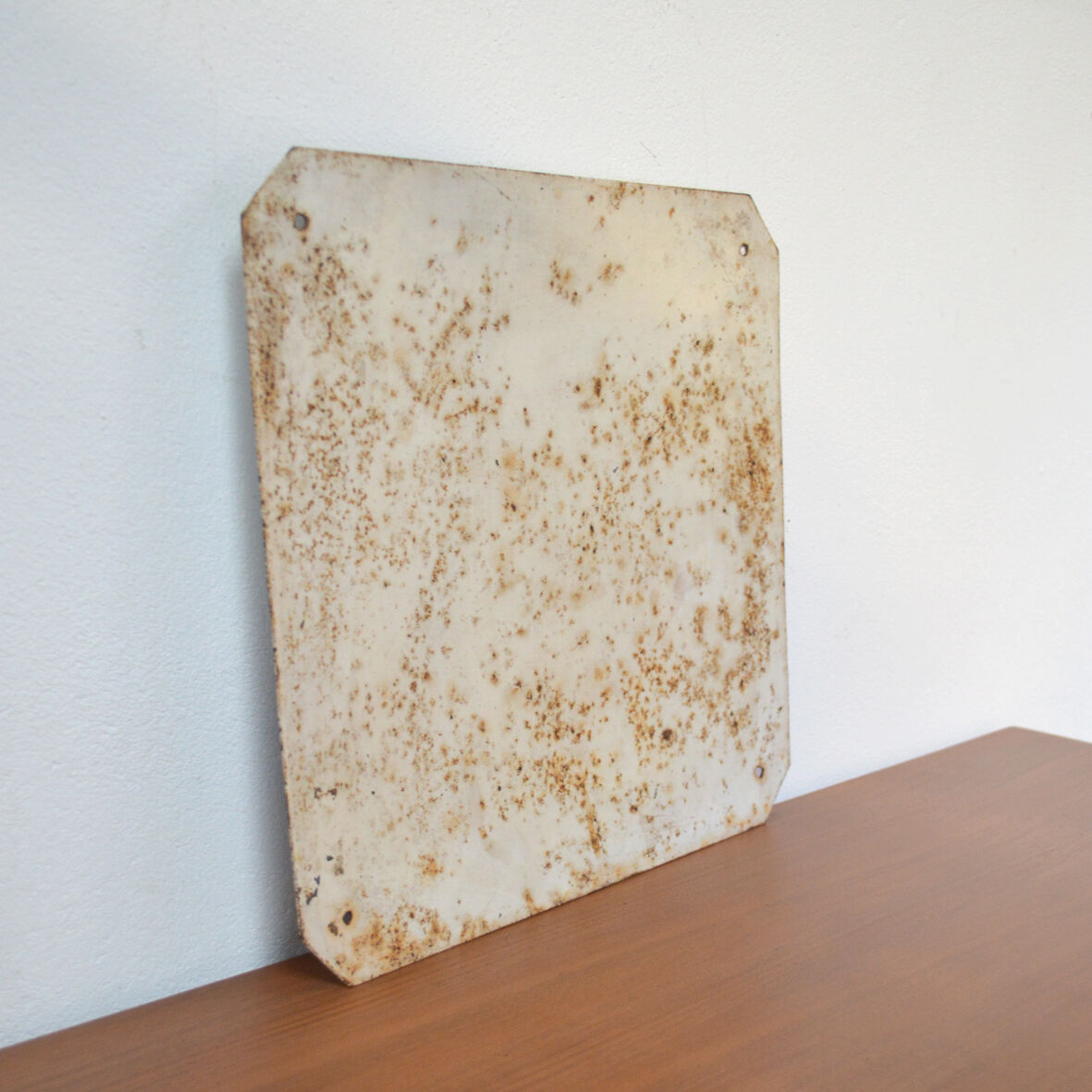 Old phone booth enamelled plate