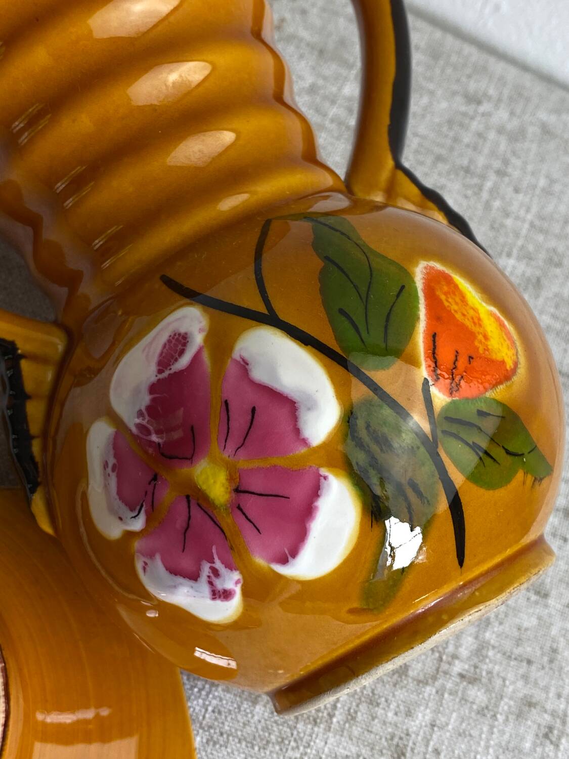 Vallauris ceramic pitcher, vase and bowls